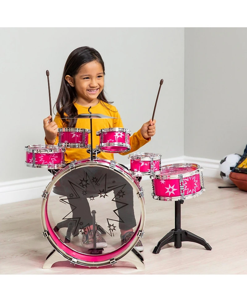 Best Choice Products 11-Piece Kids Starter Drum Set w/ Bass Drum, Tom Drums, Snare, Cymbal, Stool, Drumsticks