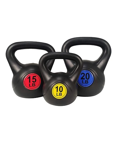 BalanceFrom Fitness BalanceFrom Kettlebell Fitness Exercise Weights, Set of 3, 10, 15, and 20 Pounds