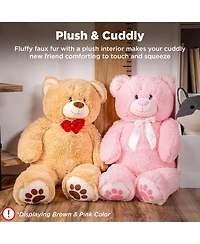 Best Choice Products 35in Giant Soft Plush Teddy Bear Stuffed Animal Toy w/ Bow Tie, Footprints