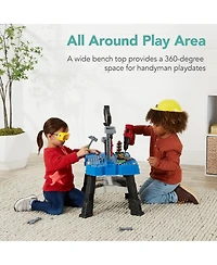 Best Choice Products Pretend Play Kid's Workbench, Child's Construction Toy Set w/ 150 Accessories, Electric Drill