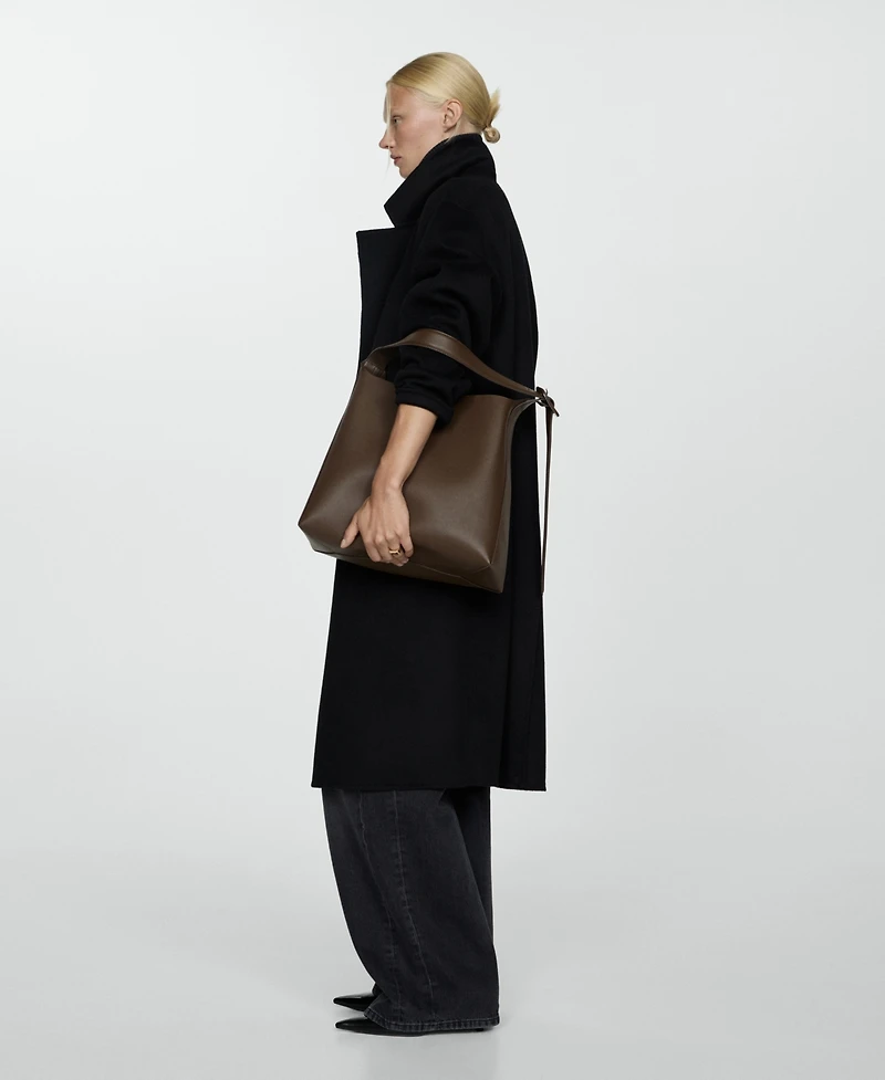 Mango Women's Handmade Oversized Wool Coat