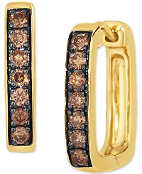 Le Vian Chocolatier Chocolate Diamond Squared Small Hoop Earrings (1/3 ct. t.w.) in 14k Gold