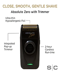 StyleCraft Professional Absolute Zero Professional Mens Foil Shaver with Built-in Retractable Trimmer, Usb-c Rechargeable