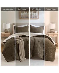 Madison Park Riordan Waffle Knit Chenille 3-Pc. Comforter Set
