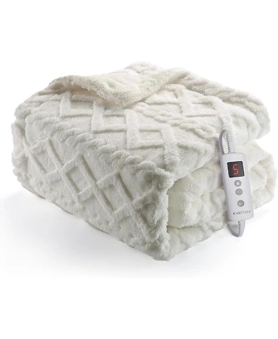 Caromio Tufted Sherpa Electric Heated Throw Blanket, 50" x 60"