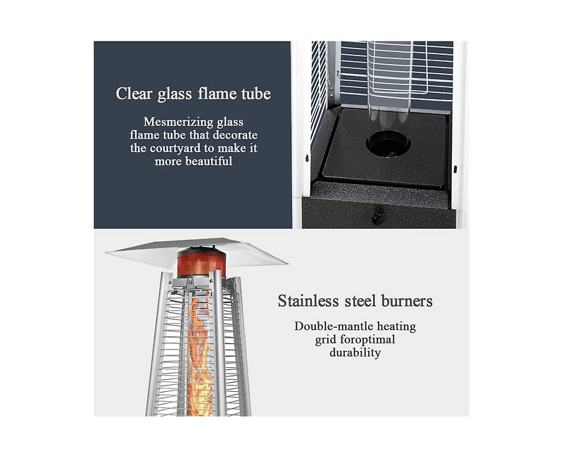42000 Btu Outdoor Black Pyramid Patio Heater with Cover