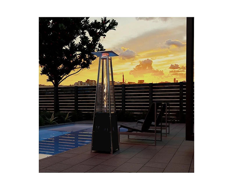 42000 Btu Outdoor Black Pyramid Patio Heater with Cover