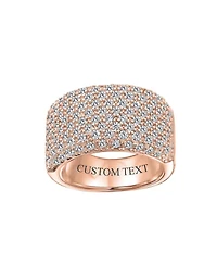 Bling Jewelry Micro Pave Cubic Zirconia Cocktail Wide Cz Statement 1/2 Eternity Band Ring Rose Gold Plated .925 Sterling Silver