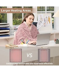 Caromio Twin Tufted Sherpa Electric Heated Throw Blanket, 62" x 84"