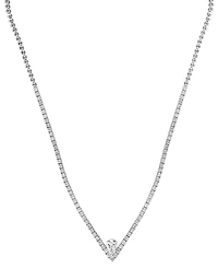 Effy Lab Grown Diamond Pear & Round Chevron 18" Tennis Necklace (5-1/2 ct. t.w.) in 14k White Gold
