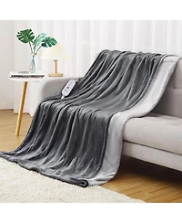Caromio Twin Reversible Flannel Electric Heated Throw Blanket, 62" x 84"