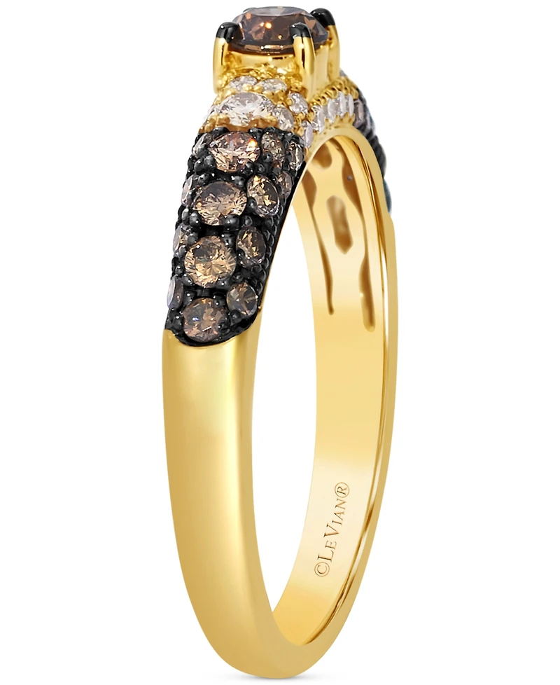 Le Vian Ombre Chocolate Diamond, Chocolate Ombre Diamond & Nude Diamond Ring (3/4 ct. t.w.) in 14k Gold