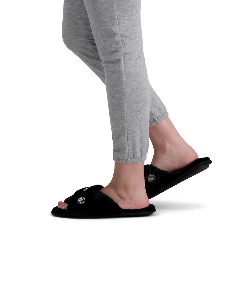 Jessica Simpson Women's Embellished Cross Band Slide Slippers