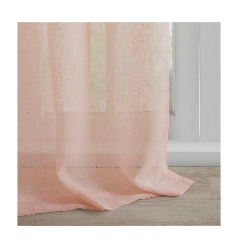 Rosette Floral Embellished Cuff Tab Top Solid Curtain Panel