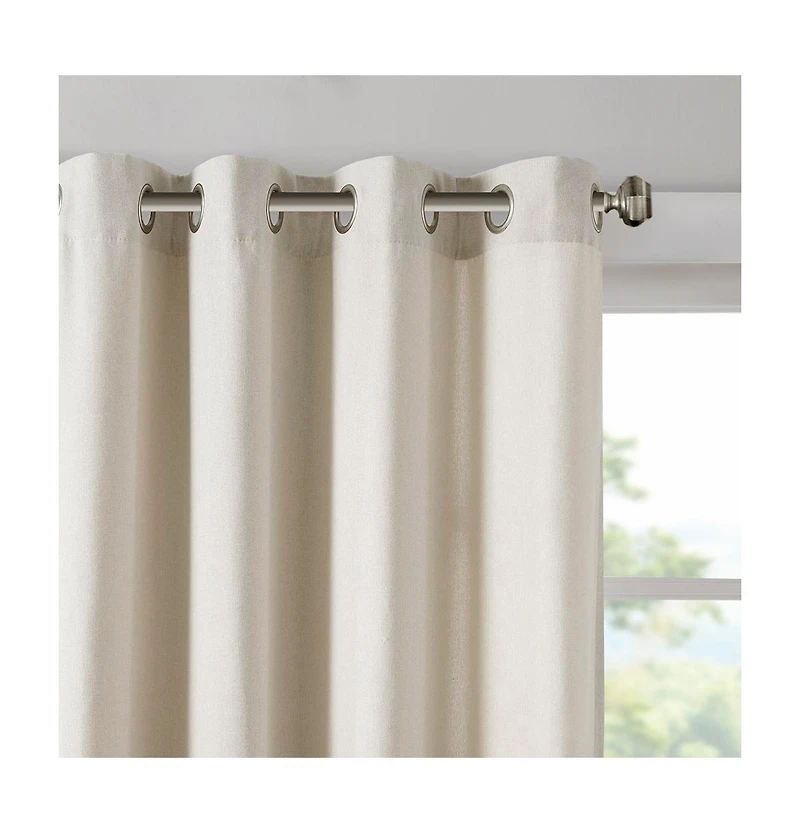 Madison Park Englewood Solid Piece Dyed Grommet Top Curtain Panel, 50"W x 84"L