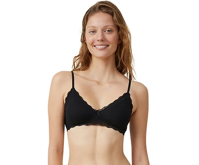 Cotton On Women's Lace Triangle Padded Bralette