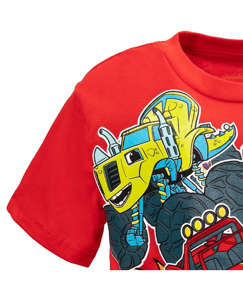 Blaze and the Monster Machines Little Boys Pullover T-Shirt Tank Top Bike Shorts French Terry 3 Piece Outfit Set