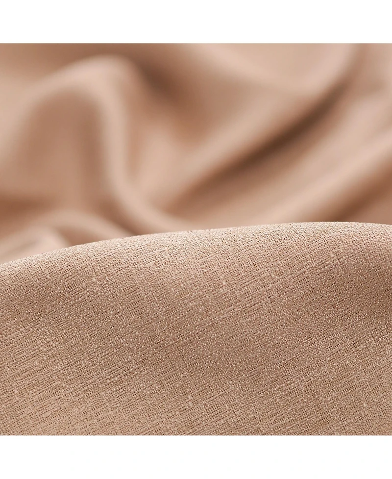 Chanasya Premium 2-Panel Faux Belgian Flax Textured Semi Sheer Curtains