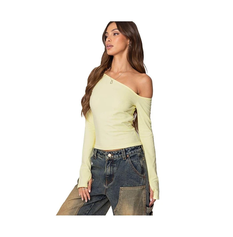 Edikted Womens Swan Asymmetric Top