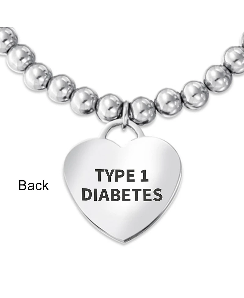 Bling Jewelry Type Diabetes Medical Alert Id Bracelet Heart Pink Cancer Ribbon