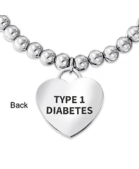 Bling Jewelry Type Diabetes Medical Alert Id Bracelet Heart Pink Cancer Ribbon