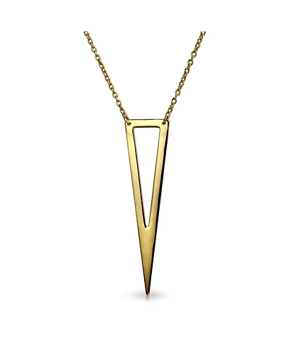 Bling Jewelry Minimalist Triangle Geometric Pendant Necklace Sterling Silver