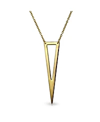 Bling Jewelry Minimalist Triangle Geometric Pendant Necklace Sterling Silver