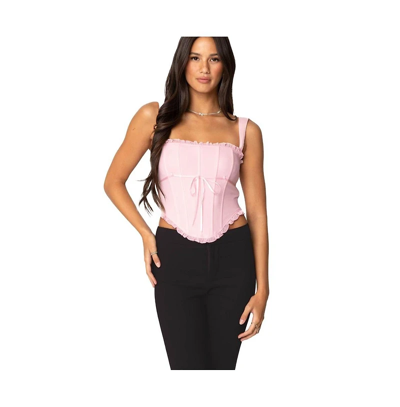 Edikted Womens Coquette Mesh Corset