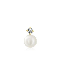 Bling Jewelry Real 14K Gold Cz Freshwater Pearl Cartilage Ear Lobe Earring 1 Piece