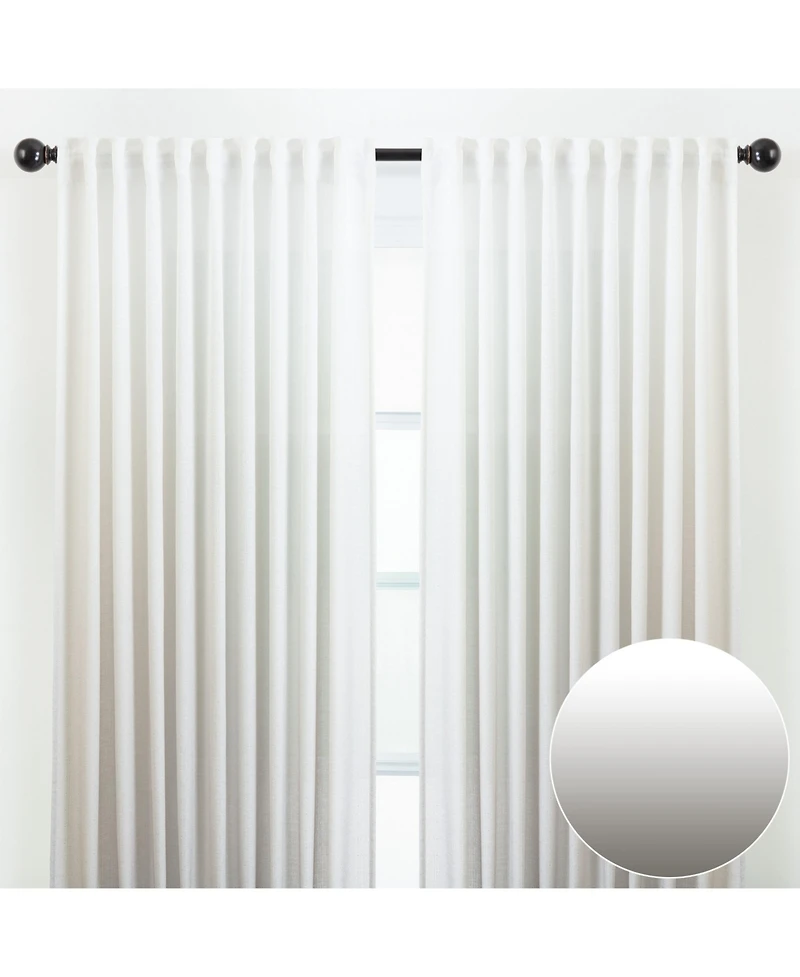 Chanasya Premium 2-Panel Gradient Ombre Faux Belgian Flax Semi Sheer Curtains - for Windows Living Room Bedroom