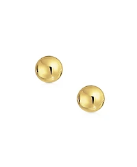 Bling Jewelry Delicate Simple Tiny Classic Round Ball Stud Earrings 14K Yellow Gold