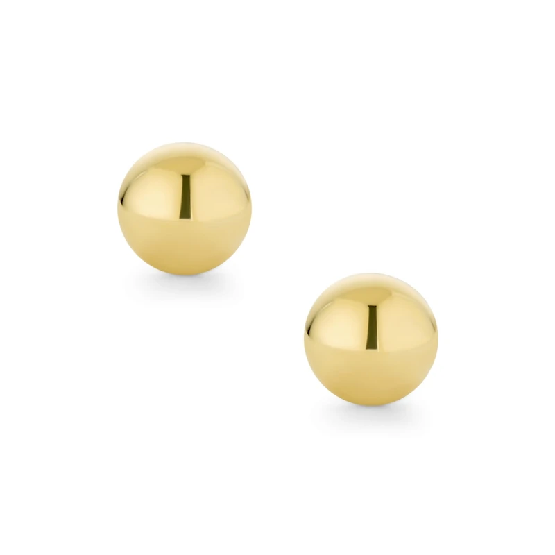 Bling Jewelry Classic Tiny Petite Premium 14K Yellow Gold Round Button Ball Stud Earrings Screw Back 4MM