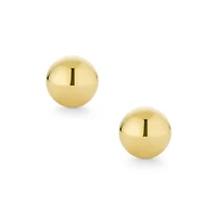 Bling Jewelry Classic Tiny Petite Premium 14K Yellow Gold Round Button Ball Stud Earrings Screw Back 4MM
