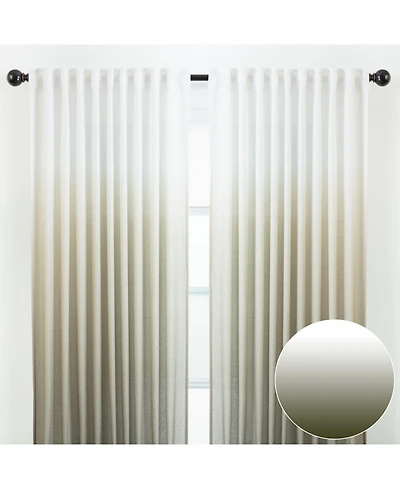 Chanasya Premium 2-Panel Gradient Ombre Faux Belgian Flax Semi Sheer Curtains