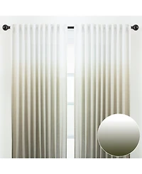 Chanasya Premium 2-Panel Gradient Ombre Faux Belgian Flax Semi Sheer Curtains