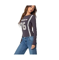 Edikted Womens Frenchy Long Sleeve T Shirt