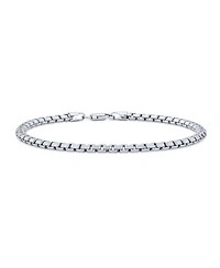 Bling Jewelry Solid Heavy Strong Thick Franco Square Link Chain Bracelet 220 Gauge Rhodium .925 Sterling Silver