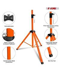 5 Core Speaker Stand Tripod Tall Adjustable 72 Inch Dj Pole Mount Studio Monitor Stands - Orange - 2PCS