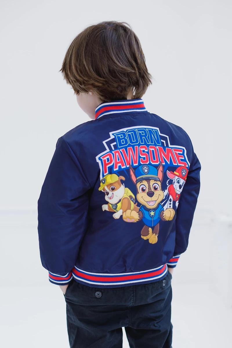Paw Patrol Boys Varsity Zip Up Bomber Jacket