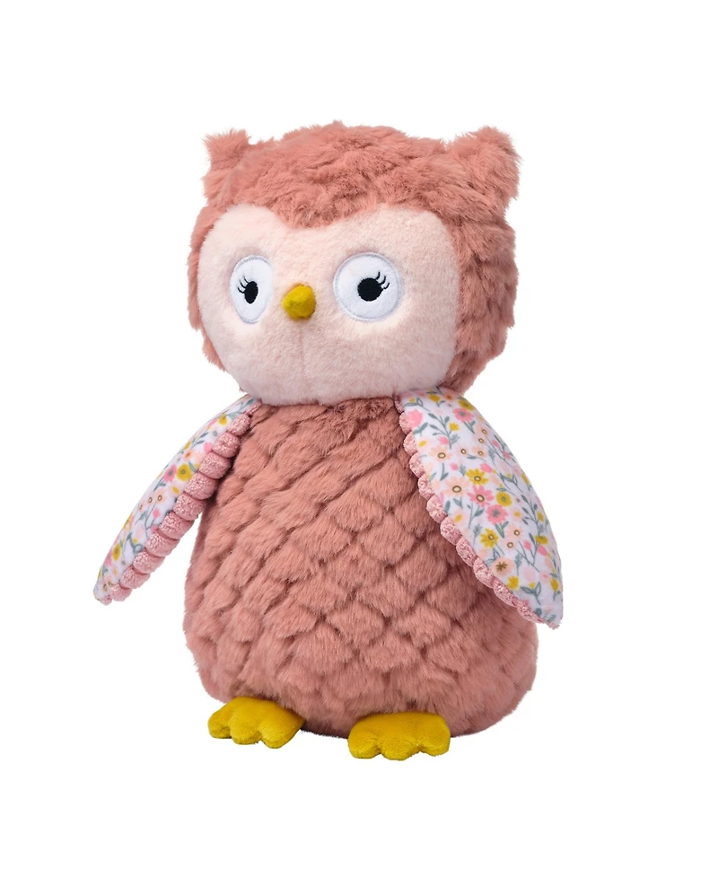 Lambs & Ivy Little Garden Textured Floral Plush Owl Stuffed Animal Toy - Twiggy