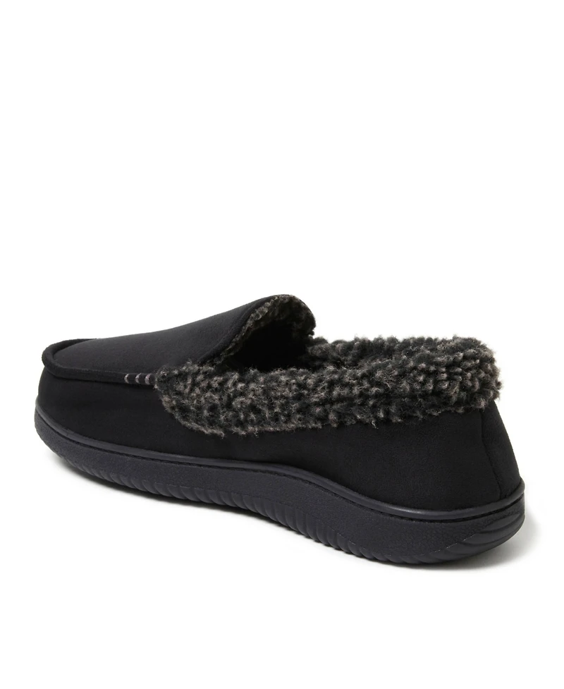 Dearfoams Men's Alexander Microsuede Moccasin House Shoe Slipper