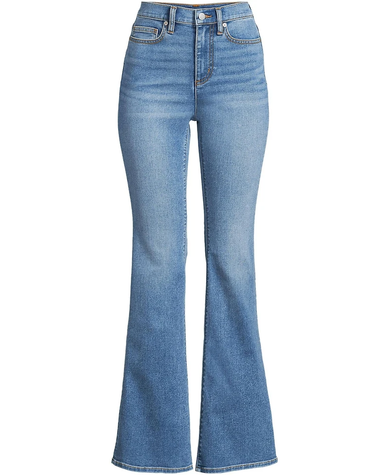 Lands' End Women's Recover Denim High Rise Skinny Flare Jeans