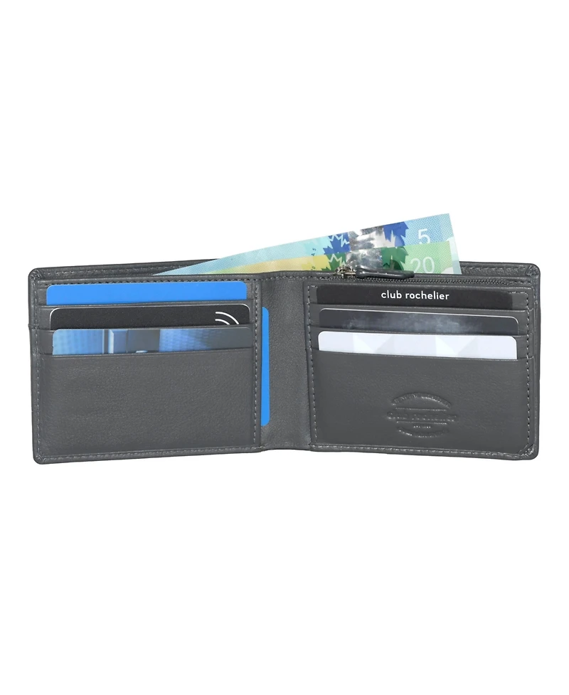 Club Rochelier Men's Slim Wallet with Zippered Pocket