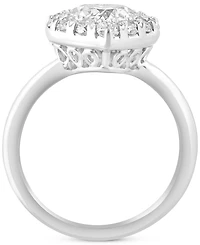 Effy Lab Grown Diamond Heart & Round Halo Ring (2-1/10 ct. t.w.) in 14k White Gold