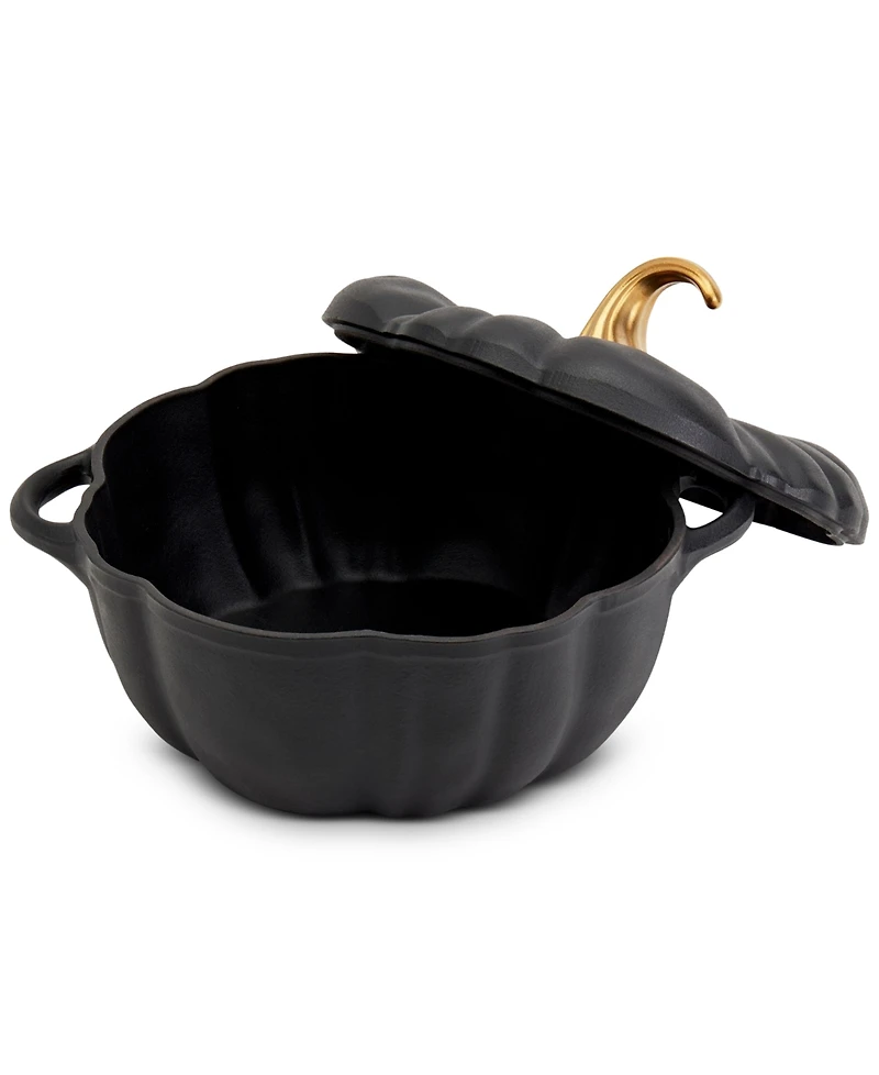 Smith and Clark Iron Works Enameled Cast 4-Qt Pumpkin Dutch Oven