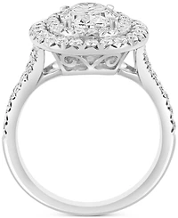 Effy Lab Grown Diamond Oval & Round Double Halo Ring (2-7/8 ct. t.w.) in 14k White Gold