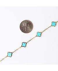 The Lovery Mini Lapis Clover Necklace 14K Yellow Gold