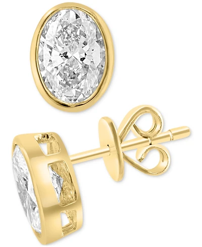 Effy Lab Grown Diamond Oval Stud Earrings (2 ct. t.w.) in 14k Gold