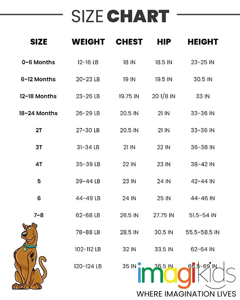 Scooby Doo Toddler Boys Scooby-Doo Zip Up Cosplay Coverall Newborn to Adult (0-6 Months - 2XL