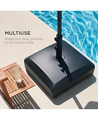 Best Choice Products Fillable Mobile Umbrella Base Heavy Duty Market Stand w/ 4 Wheels, 2 Locks, 123lb Capacity